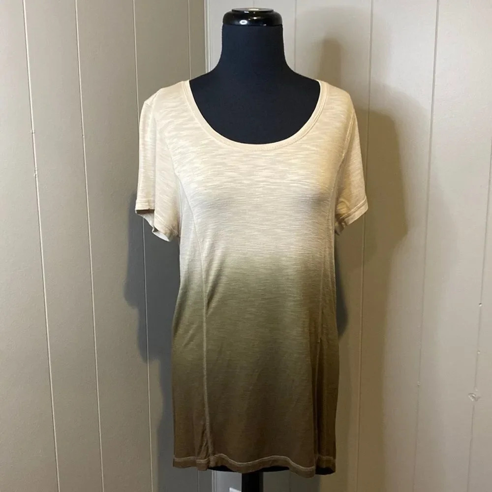 Z Design History Women’s Large Long Short Sleeve T Shirt Gradient Stretch